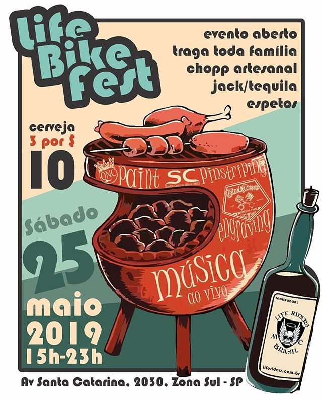 É hoje! 👏🏻 Estacionamento no local!!! Traga toda família! Sábado, 25/05/19, 15h-23h, Av Santa Catarina, 2030, Zona Sul, SP. *Life Riders MC* abaixo o link do endereço no Google Maps: https://goo.gl/maps/MMcF2twJyNGheMMB8